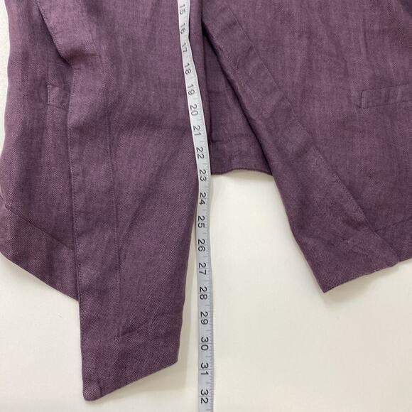 Coldwater Creek Linen Cardigan Open Front Waterfall Women's Large Purple - Picture 11 of 12